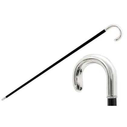 Zdjęcie Klasyczna czarna laska z tradycyjnym uchwytem - Pasotti