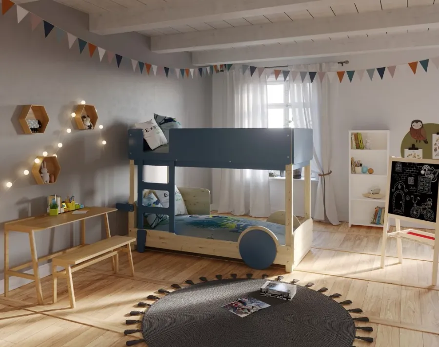 obrazek 11 Montessori - łóżko piętrowe adaptowalne na pojedyncze/baldachim - Mathy by Bols