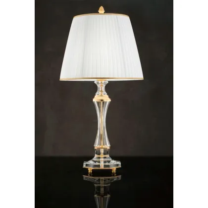 Zdjęcie Stylowa lampa biurowa z plisowanym kloszem