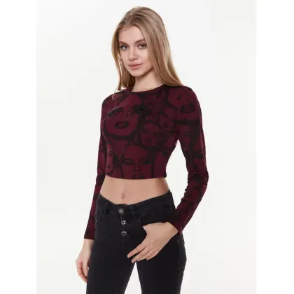 Zdjęcie Guess Bluzka W3RI58 KA0Q3 Bordowy Slim Fit