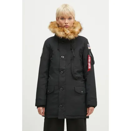 Zdjęcie Alpha Industries parka Polar Jacket damska kolor czarny zimowa 123002