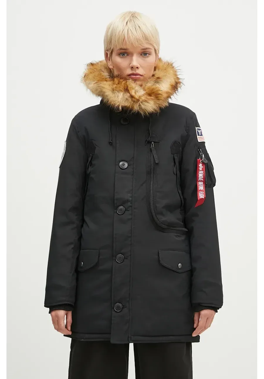 obrazek 1 Alpha Industries parka Polar Jacket damska kolor czarny zimowa 123002