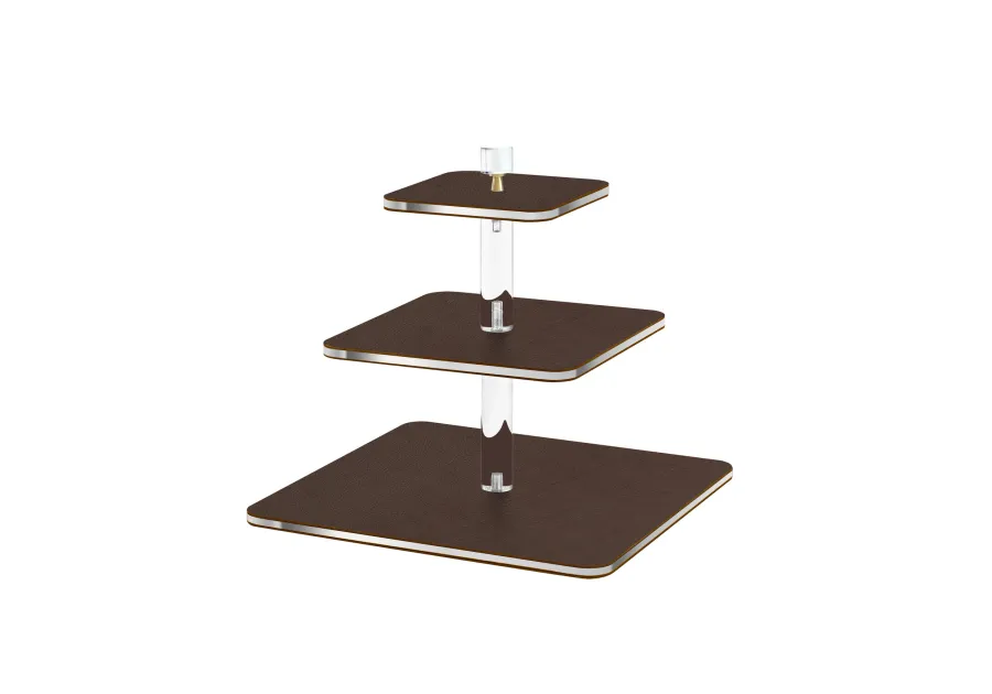 picture 1 Modern serving stand 30x30xH30 cm, chocolate color