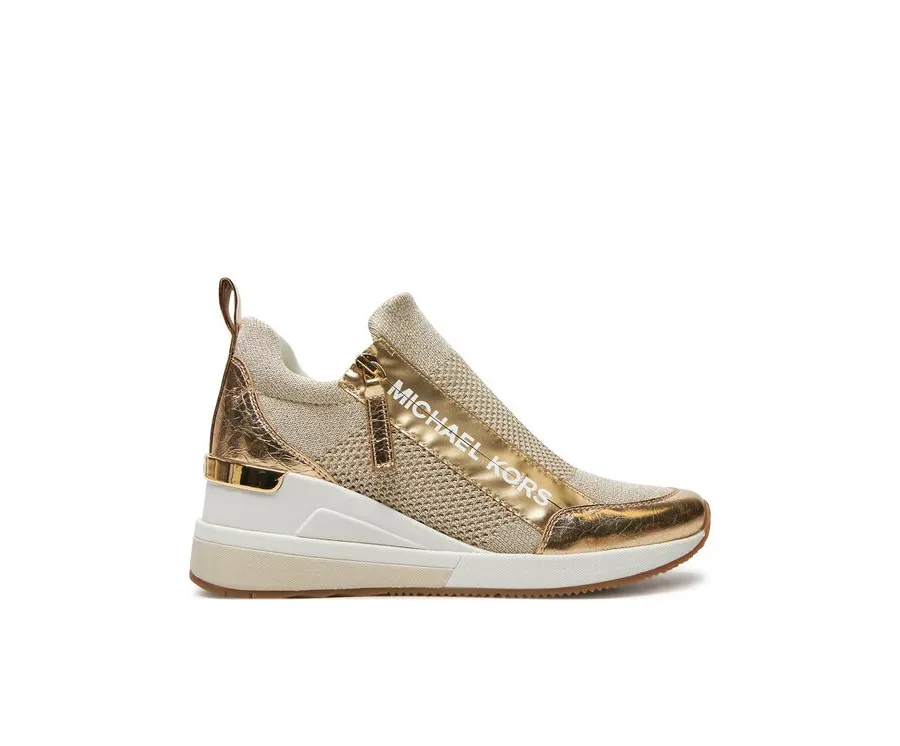 obrazek 1 MICHAEL Michael Kors Sneakersy Willis Wedge Trainer 43R5WIFS3D Złoty