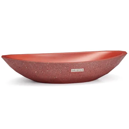 Zdjęcie Wyjątkowa umywalka 60 cm DIAMOND SANDBLASTED – ceglasty, bez dekoru, lakier matowy