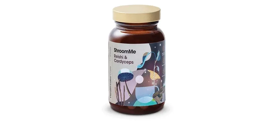 obrazek 1 Health Labs Care Shroom Me Reishi & Cordyceps Suplement diety wspierający witalność Proszek 45 g