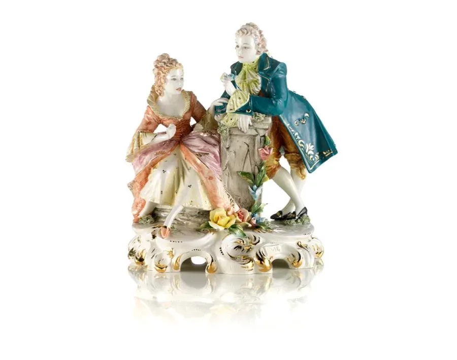 picture 1 Stylish ceramic figure in the baroque style of a man and a lady - Ceramiche ML