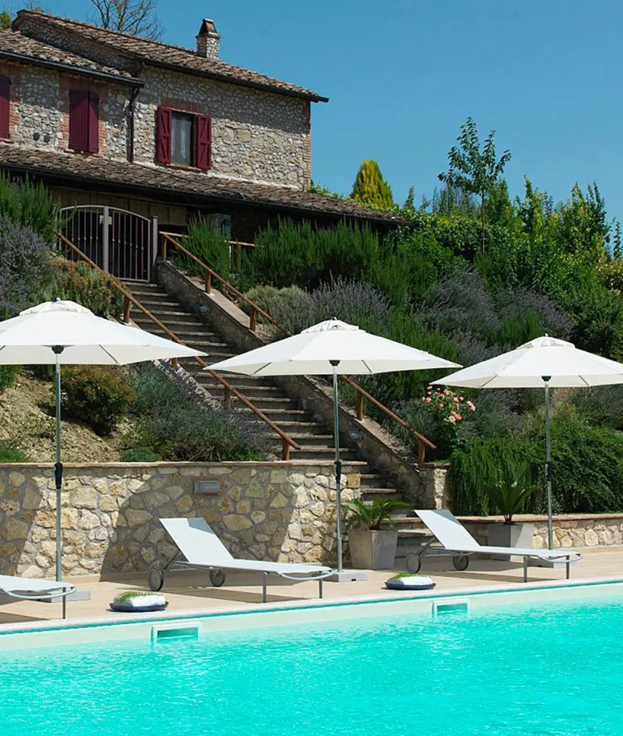 obrazek 2 Okrągły parasol Lipari 280 cm w kolorze białym