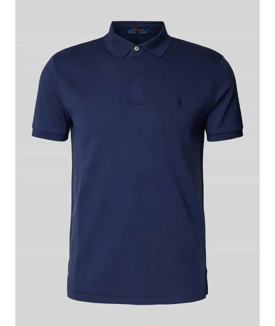 obrazek 1 Koszulka polo o kroju custom slim fit z wyhaftowanym logo model ‘INTERLOCK’