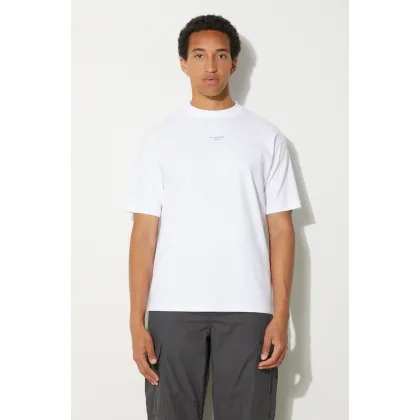 Zdjęcie Drôle de Monsieur t-shirt bawełniany Slogan Classique męski kolor biały z nadrukiem PERM-TS202-CO002-OPW