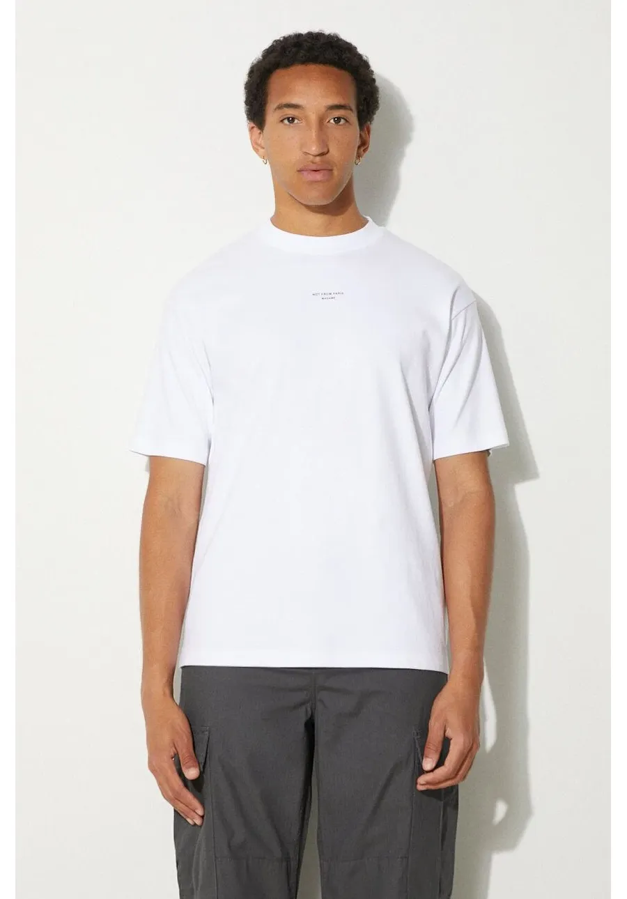 obrazek 1 Drôle de Monsieur t-shirt bawełniany Slogan Classique męski kolor biały z nadrukiem PERM-TS202-CO002-OPW