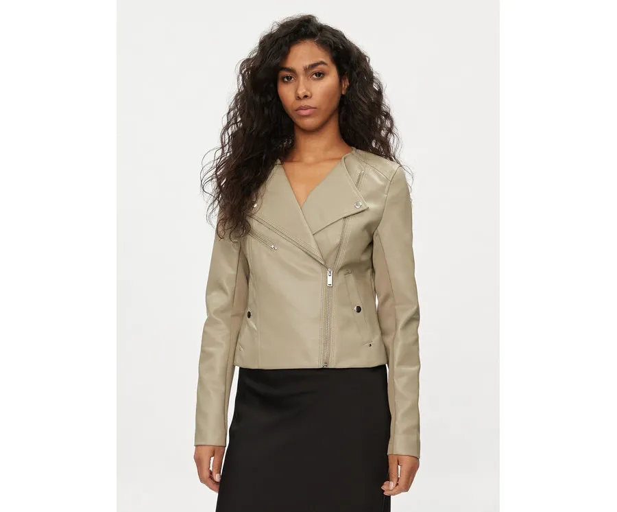 obrazek 1 Vero Moda Kurtka z imitacji skóry Riley 10302441 Beżowy Slim Fit