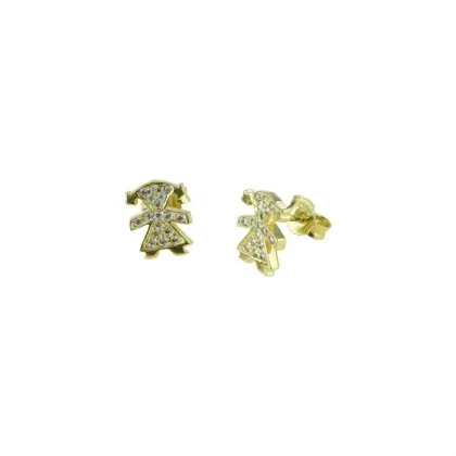Zdjęcie Eleganckie kolczyki dziewczęce z cyrkoniami o wymiarach 12x10mm.