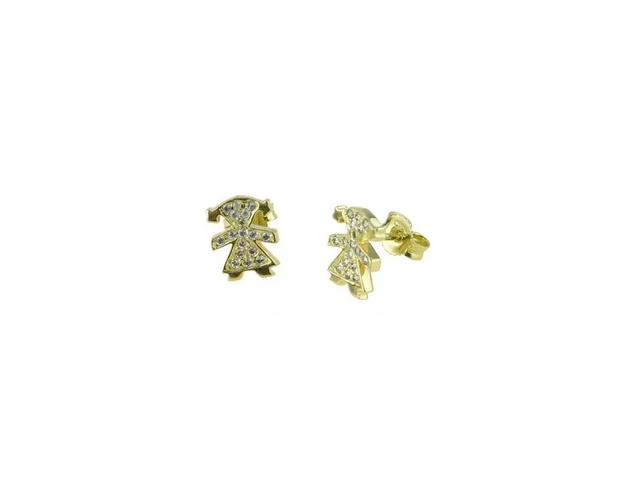 obrazek 1 Eleganckie kolczyki dziewczęce z cyrkoniami o wymiarach 12x10mm.