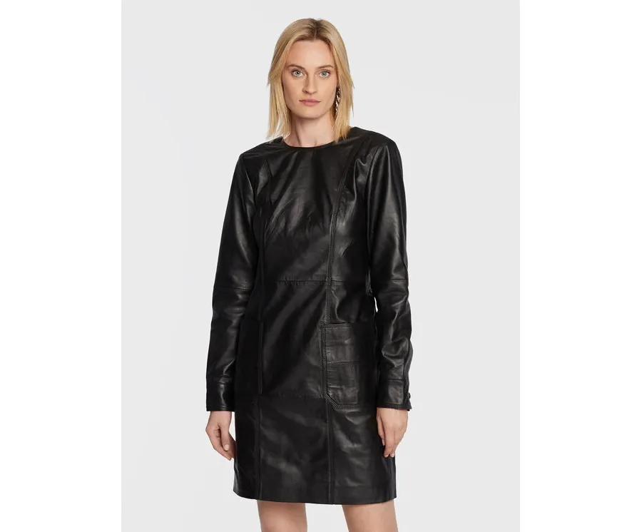 obrazek 1 Remain Sukienka skórzana Hanna RM1824 Czarny Regular Fit