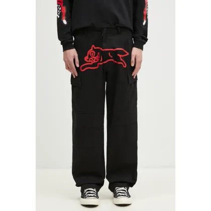 Zdjęcie ICECREAM spodnie bawełniane Running Dog Cargo Pant kolor czarny proste IC24430