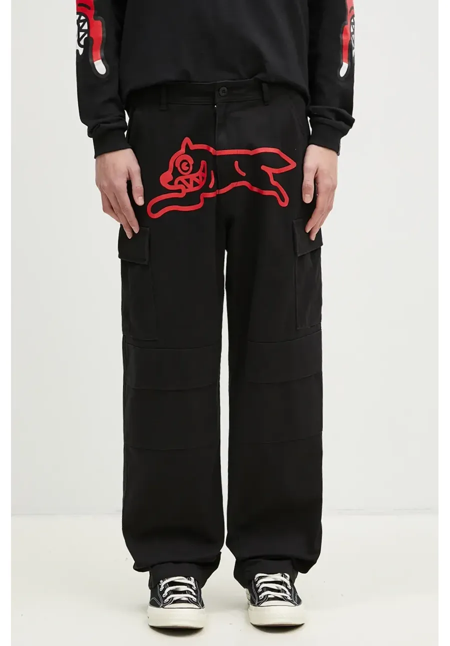 obrazek 1 ICECREAM spodnie bawełniane Running Dog Cargo Pant kolor czarny proste IC24430