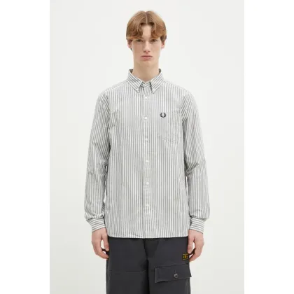 Zdjęcie Fred Perry koszula bawełniana męska kolor granatowy regular z kołnierzykiem button-down M6574.X86