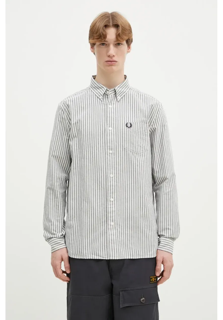 obrazek 1 Fred Perry koszula bawełniana męska kolor granatowy regular z kołnierzykiem button-down M6574.X86