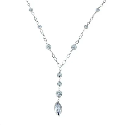 Zdjęcie Stylowy choker z kulami w żywicy owalny wisiorek cm.45