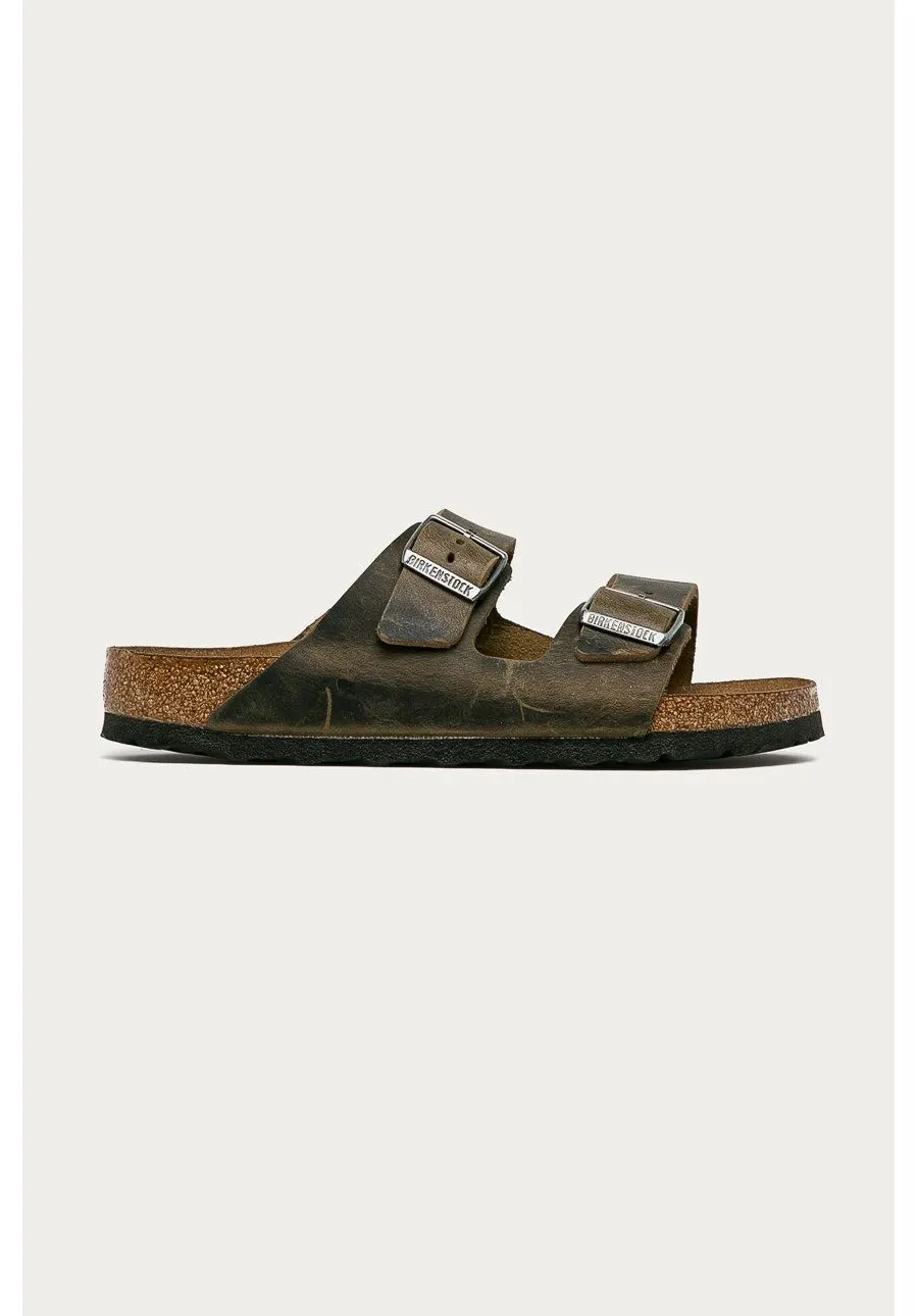 obrazek 1 Birkenstock klapki skórzane Arizona kolor zielony