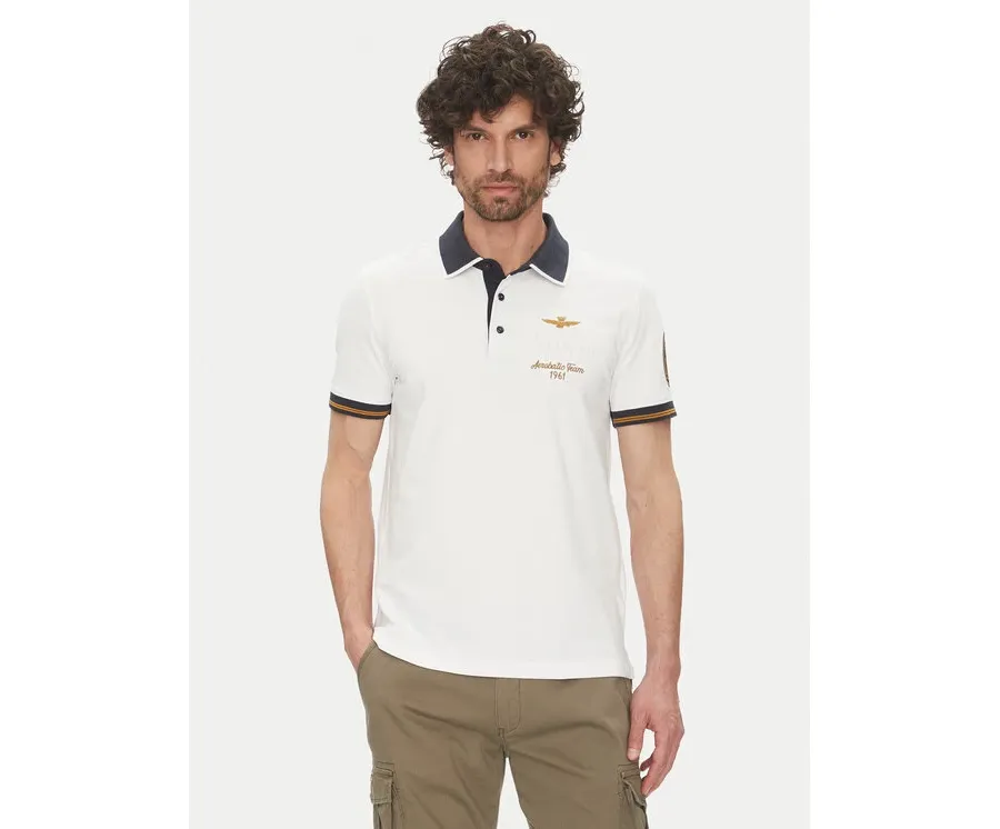 obrazek 1 Aeronautica Militare Polo 251PO1859P191 Biały Regular Fit