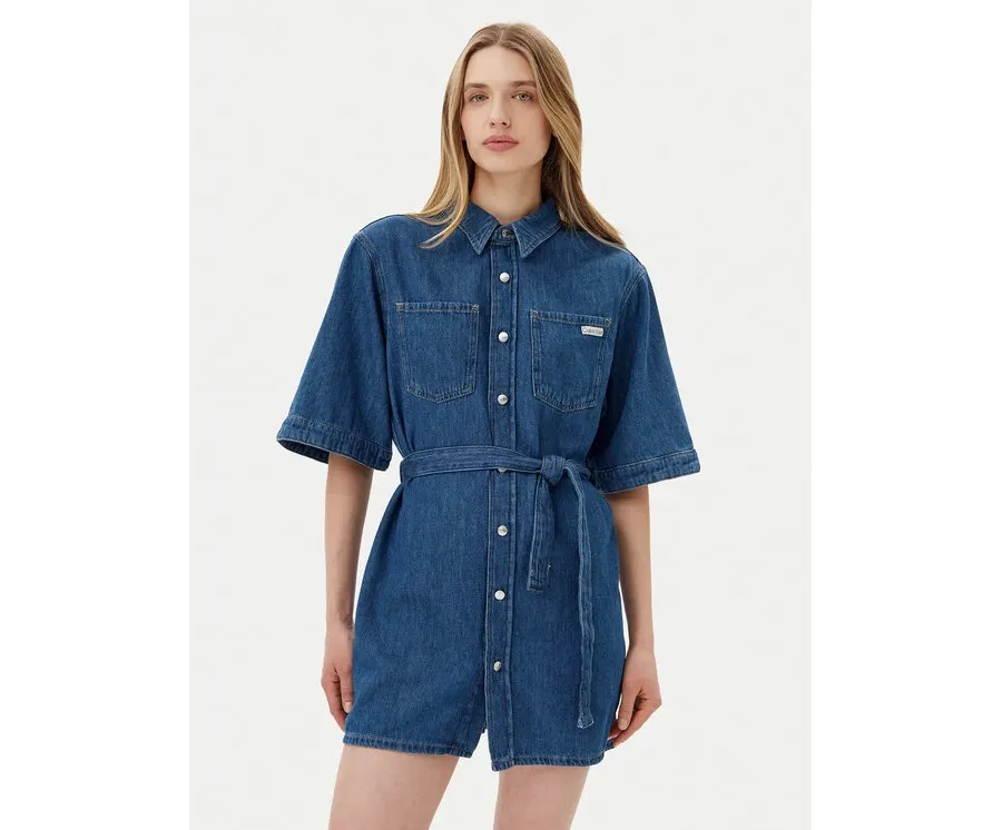 obrazek 1 Calvin Klein Jeans Sukienka jeansowa J20J225169 Niebieski Boxy Fit