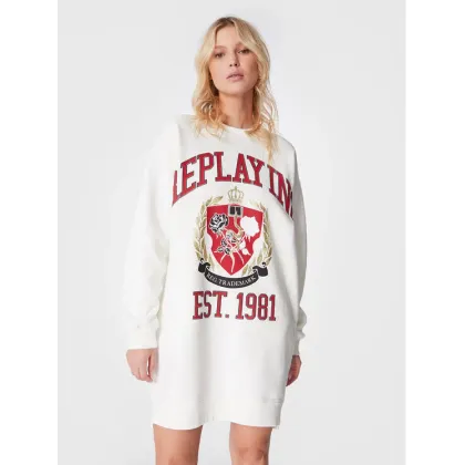 Zdjęcie Replay Sukienka dzianinowa W9740B.000.23190P Biały Regular Fit REPLAY