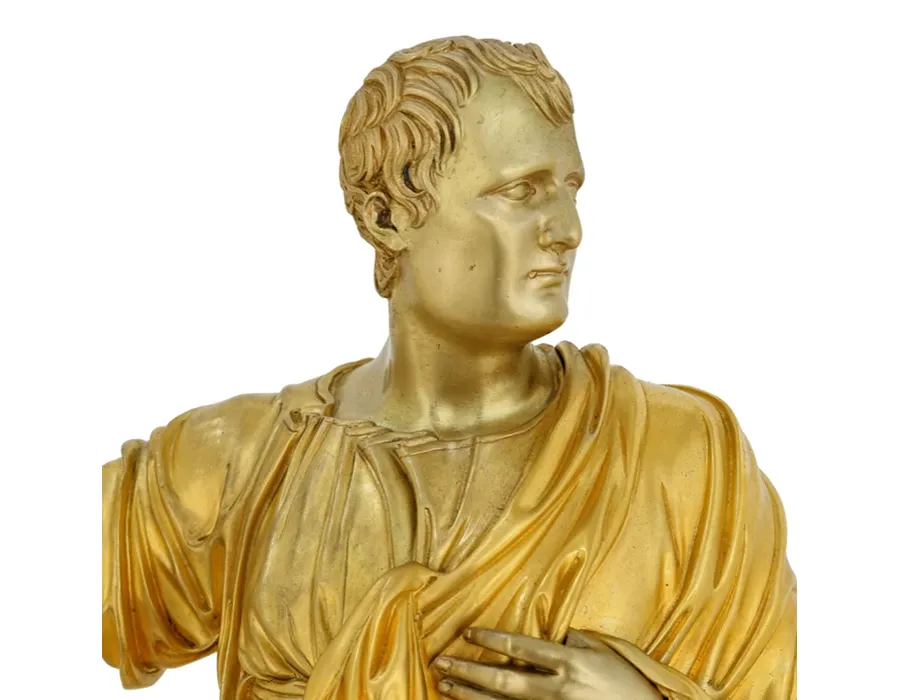 obrazek 3 Piękna statuetka Juliusza Cezara z pozłacanego mosiądzu