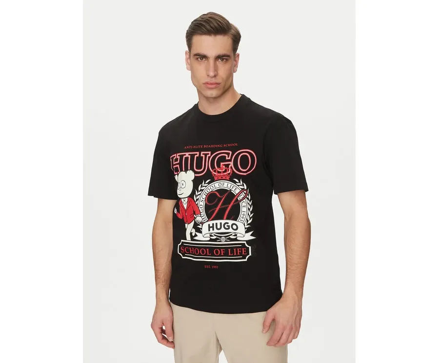 obrazek 1 HUGO T-Shirt Daporoni 50538254 Czarny Relaxed Fit