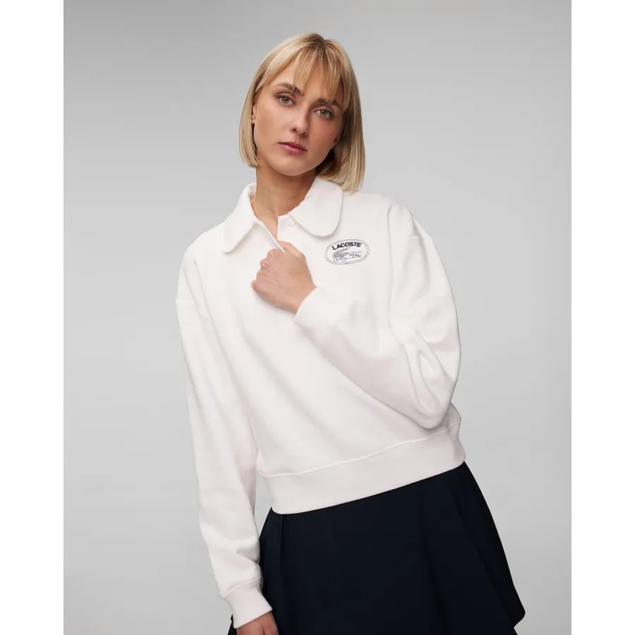 obrazek 1 Kremowa Bluza Polo Damska Lacoste Sf3469