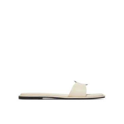 Zdjęcie Calvin Klein Klapki Flat Slide W/Ck Hw Big - Lth HW0HW02482 Écru
