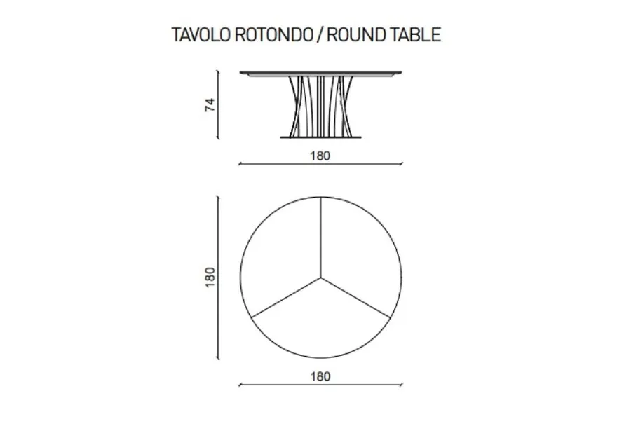 obrazek 4 Unikatowy, okrągły stół do nowoczesnych wnętrz Ø180cm - Ulivi Salotti