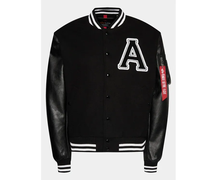 obrazek 1 Alpha Industries Kurtka bomber College 146111 Czarny Relaxed Fit