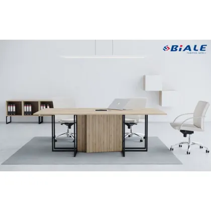 Zdjęcie Stół konferencyjny z otwieraną szafką na przewody