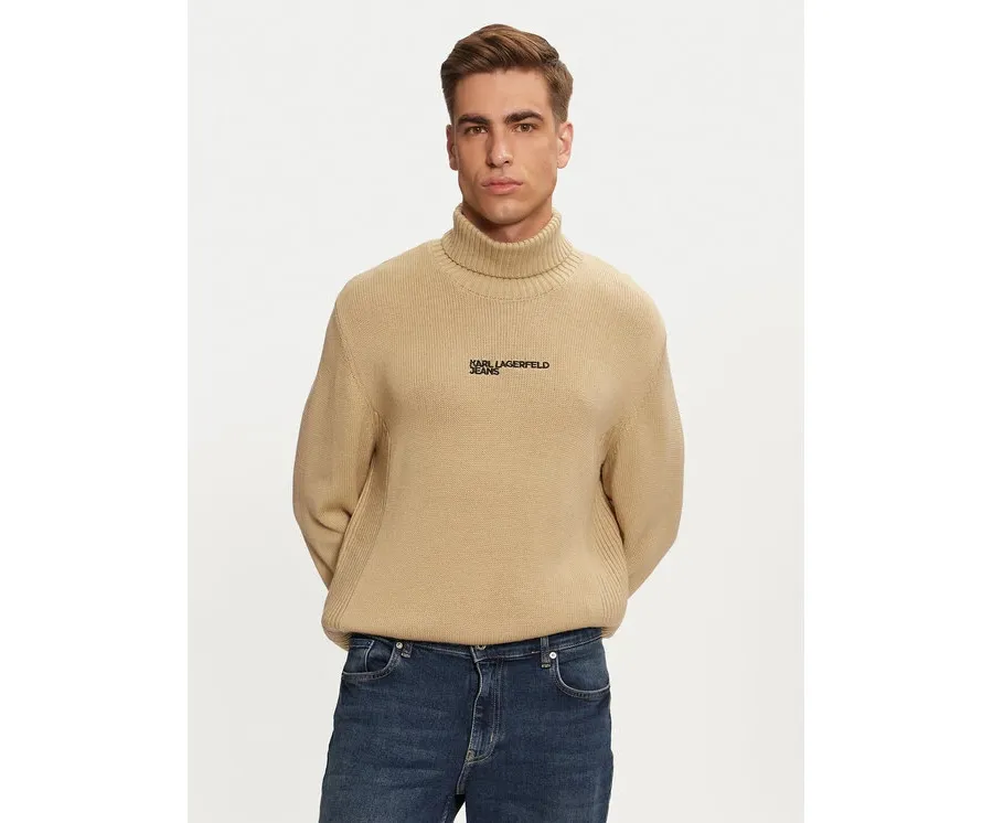 obrazek 1 Karl Lagerfeld Jeans Golf 246D2000 Beżowy Regular Fit