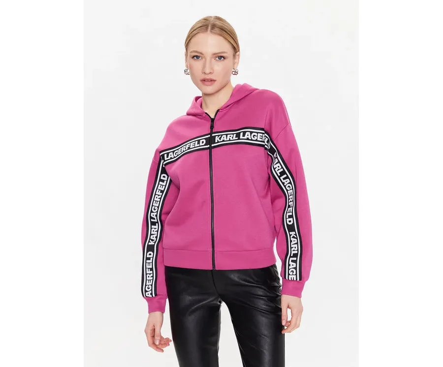 obrazek 1 KARL LAGERFELD Bluza Double 226W1806 Różowy Regular Fit