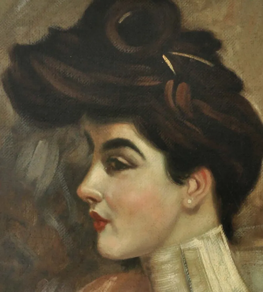 obrazek 3 Portret szlachcianki, technika olejna na płótnie, 60x50 cm - Ciro De Rosa