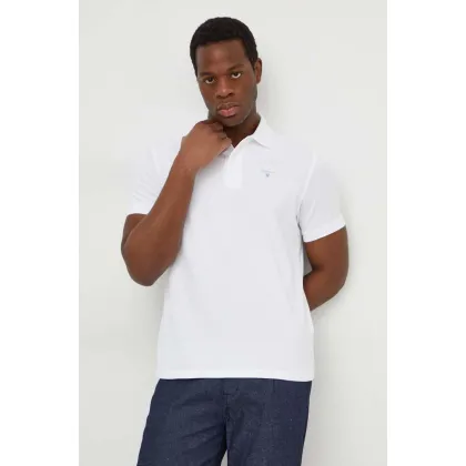 Zdjęcie Barbour polo bawełniane kolor biały gładki MML0358