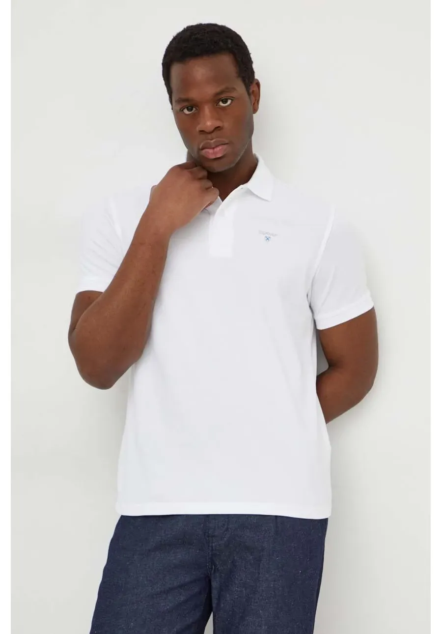 obrazek 1 Barbour polo bawełniane kolor biały gładki MML0358