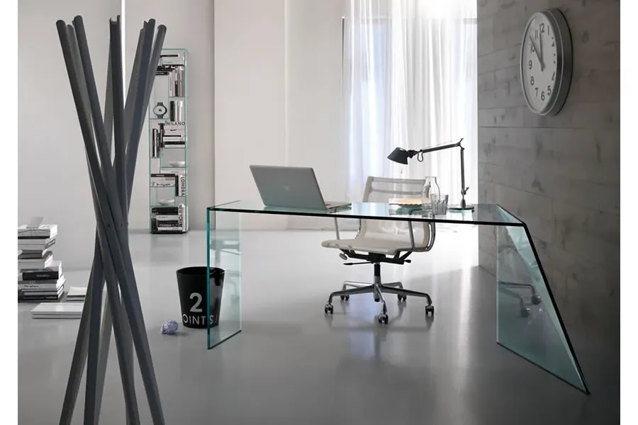 obrazek 2 Ponadczasowe włoskie biurko wykonane ze szkła - Tonelli Design