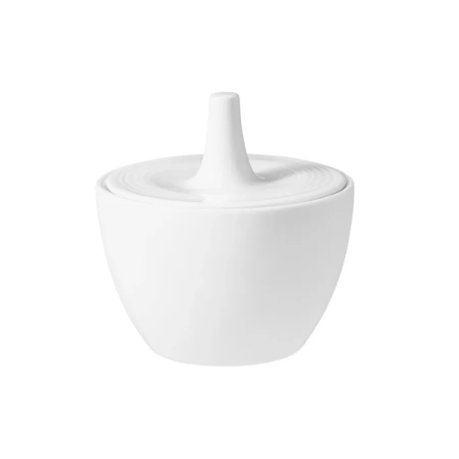 obrazek 1 Biała porcelanowa mała cukiernica o nowoczesnym kształcie - Seltmann Weiden