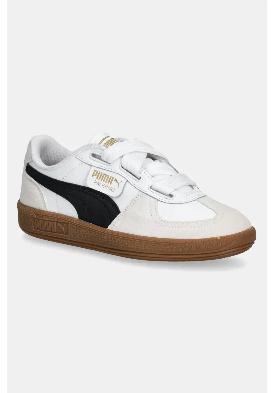 obrazek 1 Puma sneakersy skórzane Palermo Wide Lace SD kolor biały 402109