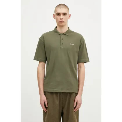 Zdjęcie Barbour polo bawełniane Dunand OS Polo Shirt kolor zielony gładki MML1426