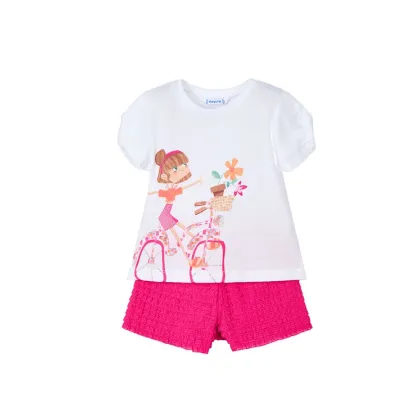 Zdjęcie Mayoral Komplet t-shirt i spodenki 3211 Różowy Regular Fit