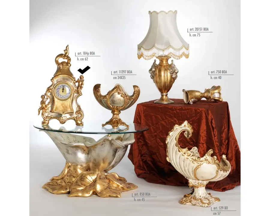 obrazek 1 Duży, piękny, ceramiczny zegarek z aniołkami 62cm - Valle d'oro Patchi