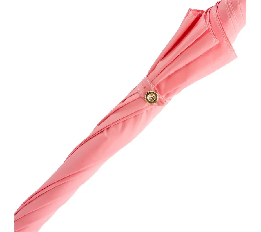 obrazek 4 Stylowy różowy parasol damski z rączką zdobioną głową czarnego kota - Pasotti