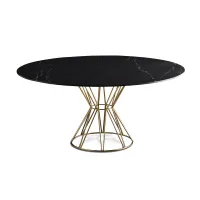 Picture Designer steel table Circus, top made of tempered glass/porcelain stoneware - Colico