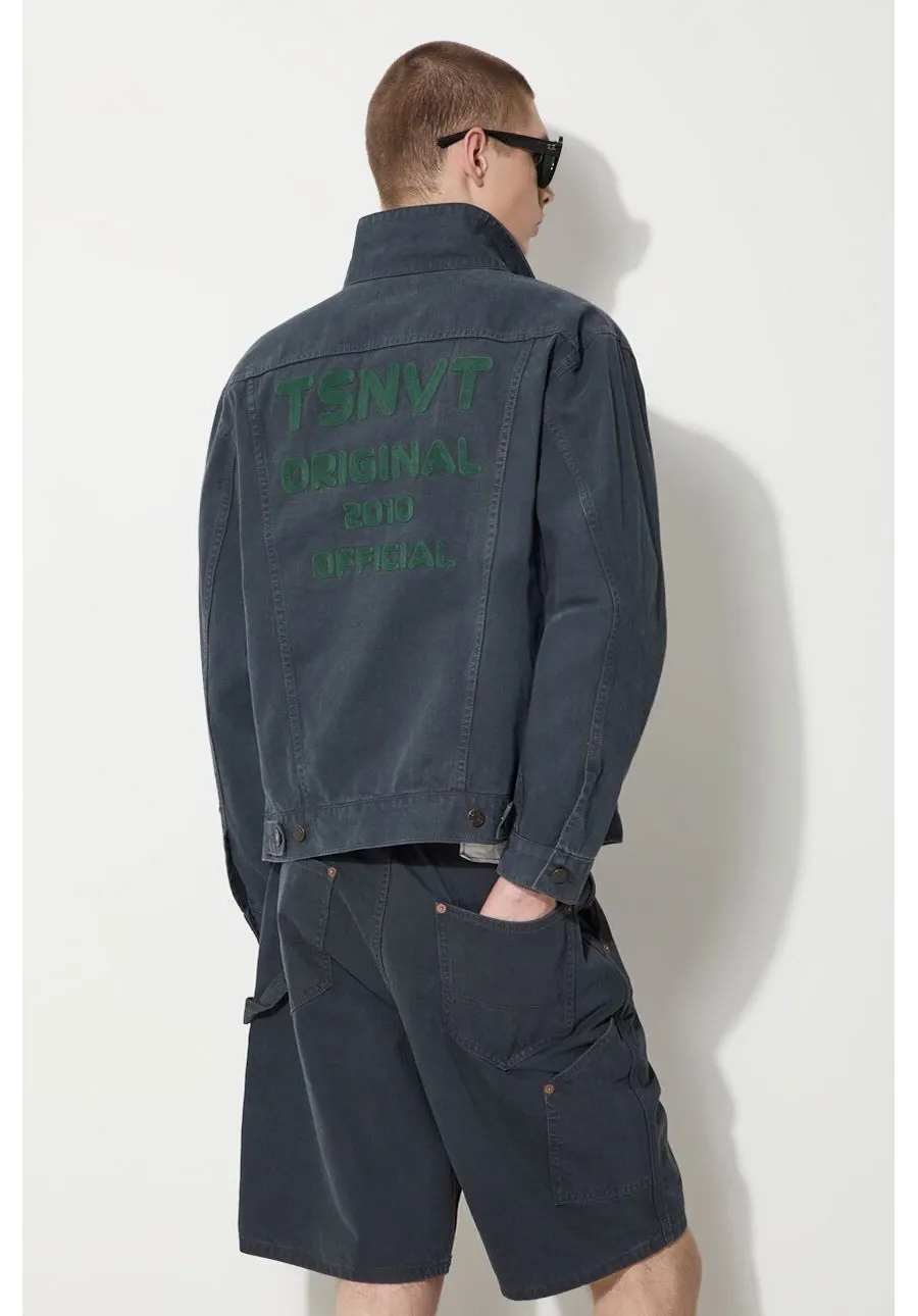 obrazek 1 thisisneverthat kurtka jeansowa Trucker męska kolor granatowy przejściowa oversize TN241WOWLS06