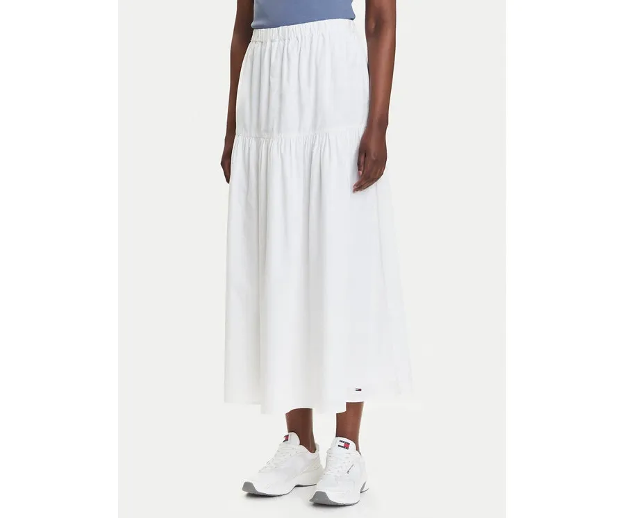 obrazek 1 Tommy Jeans Spódnica trapezowa DW0DW20980 Biały Regular Fit